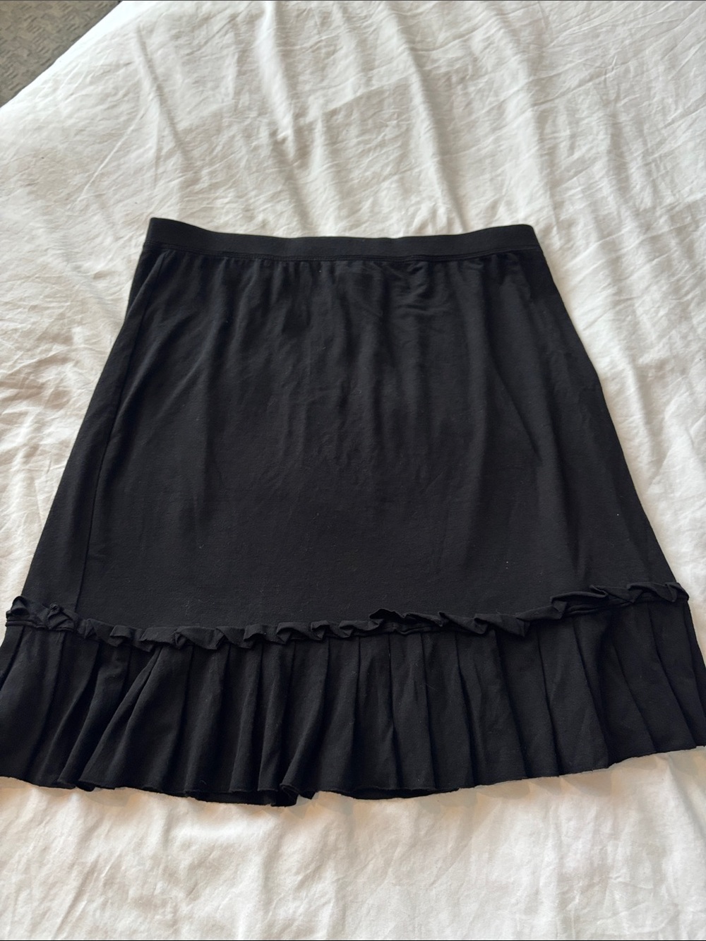 Max Studio Black Ruffle Hem Women's Skirt